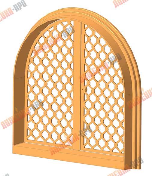 Рисунок решетчатых дверок из латуни изнутри