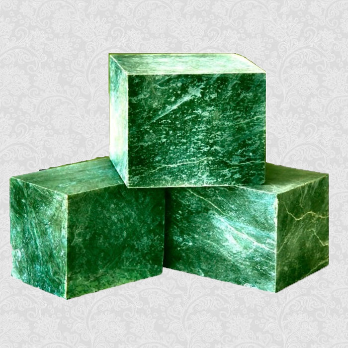 Камень для сауны Нефрит кубики (10кг), ведро