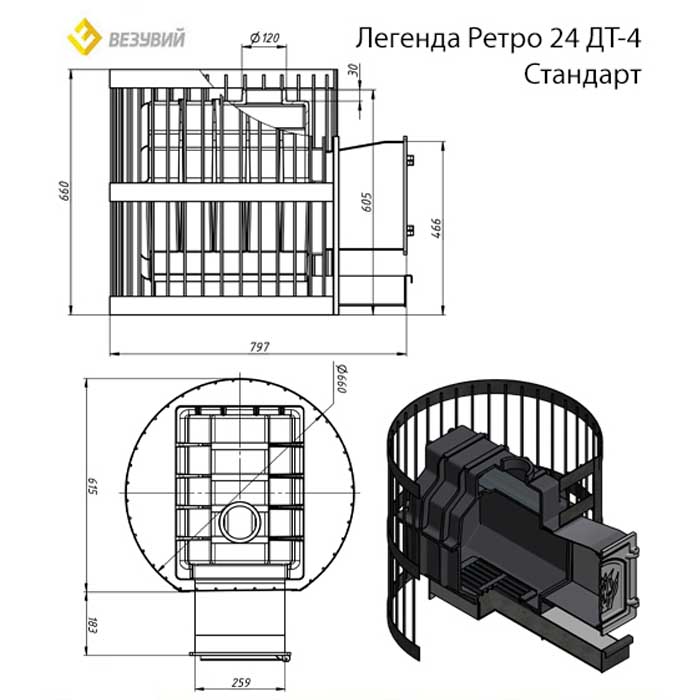 Схема сборки печи для бани везувий