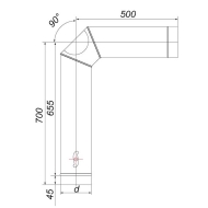 Элемент подключения VBR 90° Ø130