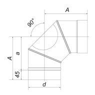 Отвод VBR 90°с ревизией Ø180