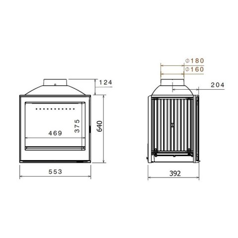 Каминная топка L5 L (стекло справа)