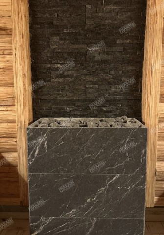 3D панели кварцит черный Classic в интерьере фото 12