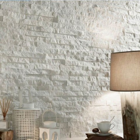 3D панели кварцит белый Classic в интерьере фото 11