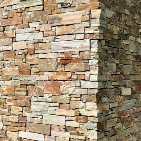 3D панели кварцит бежевый «Грубый камень» (550х200x20-40 мм)