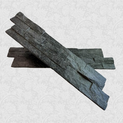 3D панели кварцит черный Неоклассик (600х150x10-20 мм)