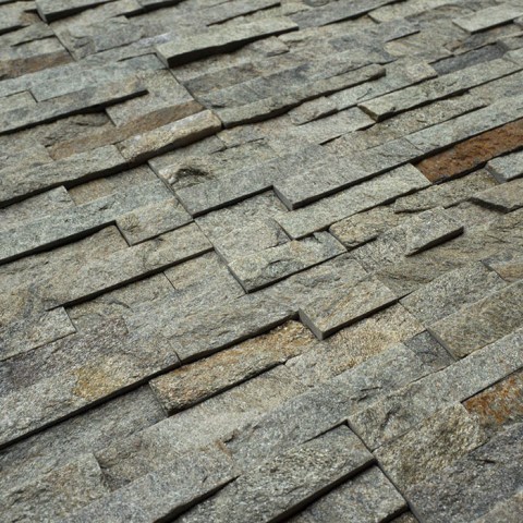 3D панели кварцит зеленый classic (600х150x10-20 мм)