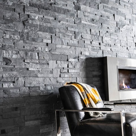 3D панели сланец черный Modern (350х180x10-20 мм)
