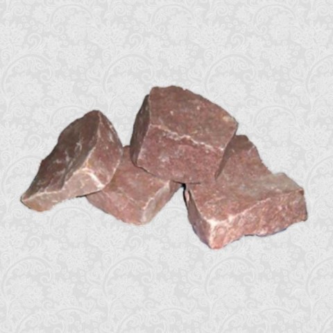Камень для сауны Кварцит малиновый, колотый 20 кг (коробка)