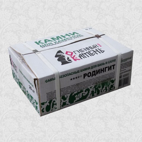 Камень для сауны Родингит обвалованный – 20 кг (коробка) 