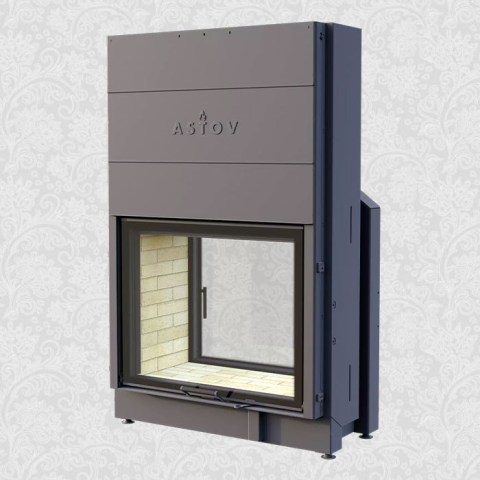 Каминная топка «Astov» ПТ 9074 без шибера (Ø250 мм) 3D панели
