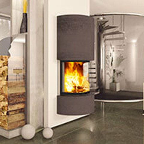 Каминная топка Schmid Ronda 60(57) h 180° в интерьере