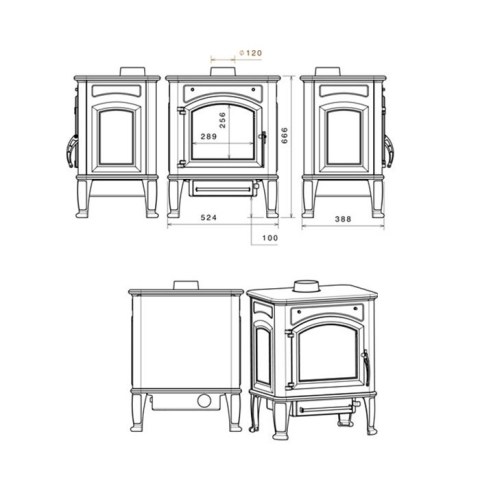 Печь-камин Liseo Premium Lux