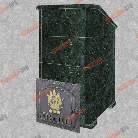 Печь банная чугунная Гефест ПБ-01-ЗК в облицовке «Президент» из пироксенита Фото 3