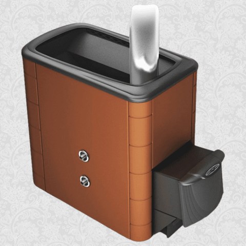 Печь банная Тунгуска XXL Inox Терракота ДА+ТО(дверца антрацит+теплообменник)