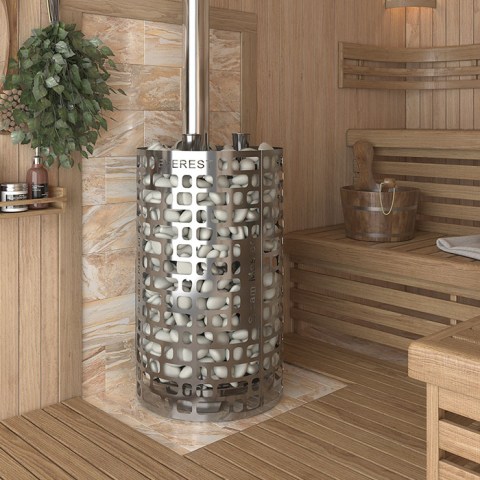 Печь для бани Эверест «Steam Master» 30 INOX (320М) в интерьере бани