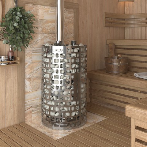 Печь для бани Эверест «Steam Master» 60 INOX (320М) в интерьере бани