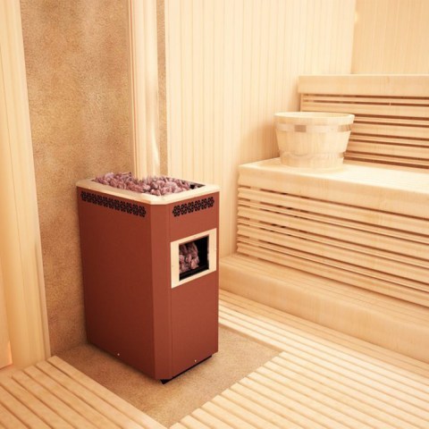 Печь-каменка Теплодар КУЗБАСС 14 ТК в интерьере