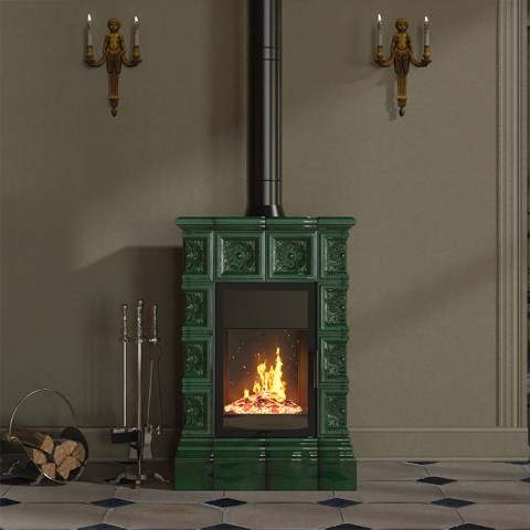 Печь-камин Eysen «Ceramica Decor» Tahoe (Ø 150) в интерьере