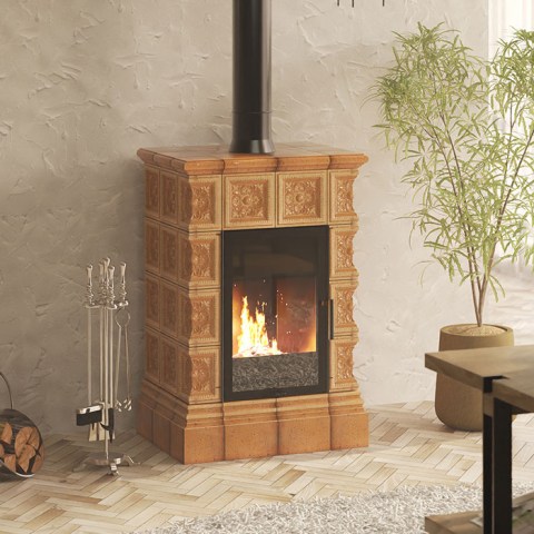 Печь-камин Eysen «Ceramica Decor» Tahoe (Ø 150) в интерьере