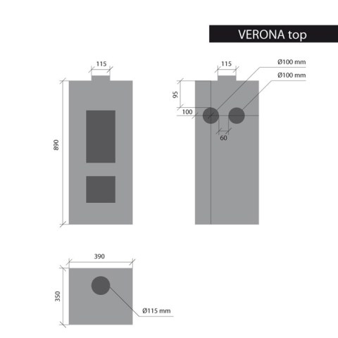 Печь Thorma Verona Top черная