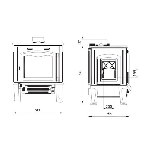 Печь Hermes Side Door, Ferguss - чертёж печи