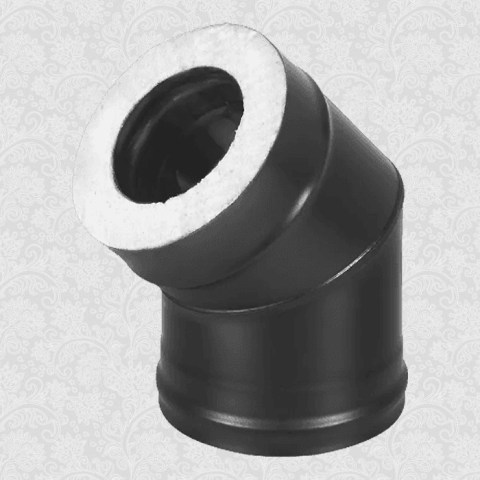Сэндвич-колено BLACK (AISI 430 1,0мм/0,5мм, KERALUX) 45* 2 секции д.200х300