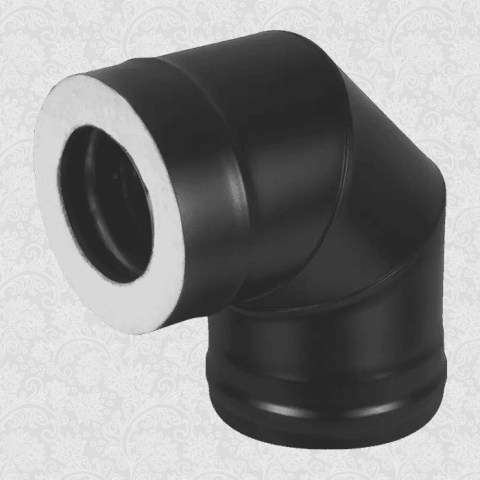 Сэндвич-колено BLACK (AISI 430 1,0мм/0,5мм, KERALUX) 90* 3 секции д.150х250