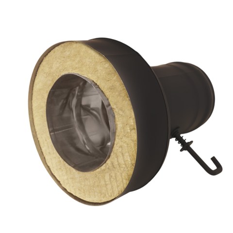 Старт-сэндвич BLACK c шибером (AISI 430/0,8мм) д.150х250 (ММ) вид сбоку